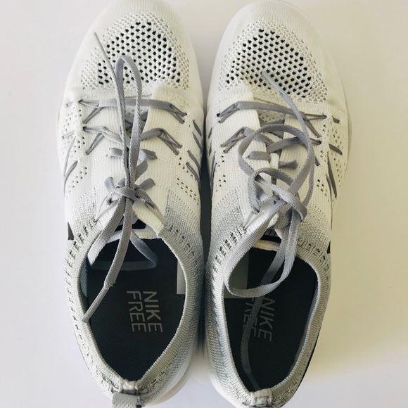 Nike free white focus flyknit sneaker Sz 8.5M - Picture 7 of 8